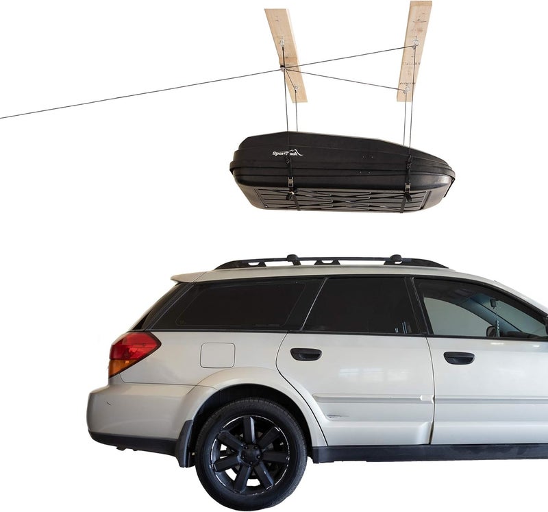 HARKEN - Cargo Box Overhead Garage Storage Hoist System  90lb max load 10ft.Ceiling  Self-Leveling  Safe Anti-Drop  Easy One-Person Operation  Smart Garage Organization - Model 7802 - Image 1